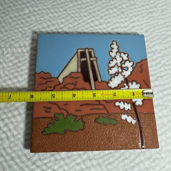 Whipple & Sibley Hand Painted Art Tile Trivet Wall Hanging Desert Scene 6x6" - Picture 6 of 7
